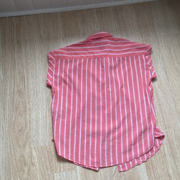 Abercrombie & Fitch Women’s Pink White Short Sleeve Button-Down Shirt Size XS - Picture 8 of 9